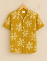 Sunny Bloom Mustard Half Sleeve Shirt GenZ Edition