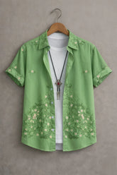 Men’s Premium Light Green Floral Shirt