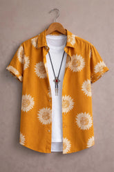 Men’s Sunflower Print Summer Shirt