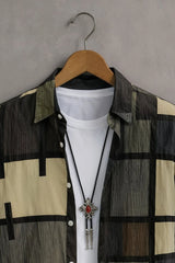 Men’s Abstract Block Pattern Printed Shirt