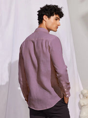 Solid Purple Premium Cotton Casual Full Sleeve Shirt for Men