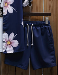 Men's Summer Floral Hawaiian Shirt & Shorts Set – Casual Beachwear Outfit