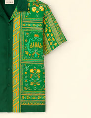 Heritage Vibe Green Printed Half Sleeve Shirt GenZ Edition