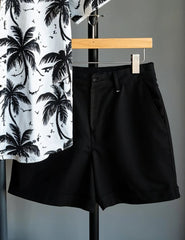 Men's Tropical Palm Tree Print Shirt & Shorts Set – Casual Beachwear Outfit