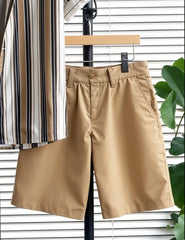 Men's Classic Striped Shirt & Khaki Shorts Set – Casual Summer Two-Piece Outfit