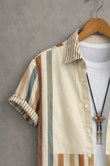 Men’s Multi-Color Vertical Stripe Shirt