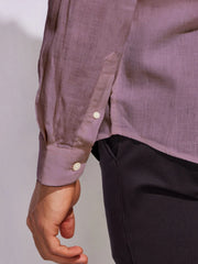 Solid Purple Premium Cotton Casual Full Sleeve Shirt for Men