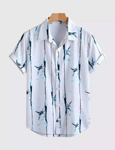 Blue Design Men's Shirt Half Sleeves Exclusive Summer Edition