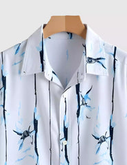 Blue Design Men's Shirt Half Sleeves Exclusive Summer Edition