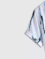 Blue Design Men's Shirt Half Sleeves Exclusive Summer Edition