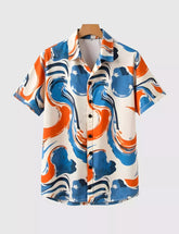 Summer Color Mix Pattern Men's Shirt Half Sleeves Exclusive Summer Edition