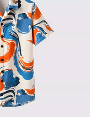 Summer Color Mix Pattern Men's Shirt Half Sleeves Exclusive Summer Edition