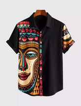 Half Face Printed Men's Shirt Half Sleeves Exclusive Summer Edition