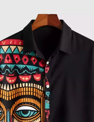 Half Face Printed Men's Shirt Half Sleeves Exclusive Summer Edition