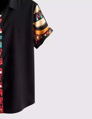 Half Face Printed Men's Shirt Half Sleeves Exclusive Summer Edition