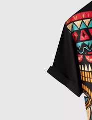 Half Face Printed Men's Shirt Half Sleeves Exclusive Summer Edition