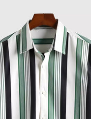 Multi Lining Printed Men's Shirt Half Sleeves Exclusive Summer Edition