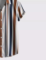 Vertical Linings Men's Shirt Half Sleeves Exclusive Summer Edition