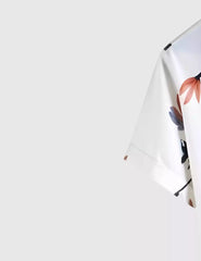 White Tulip Printed Men's Shirt Half Sleeves Exclusive Summer Edition