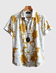 Yellow Splash Men's Shirt Half Sleeves Exclusive Summer Edition