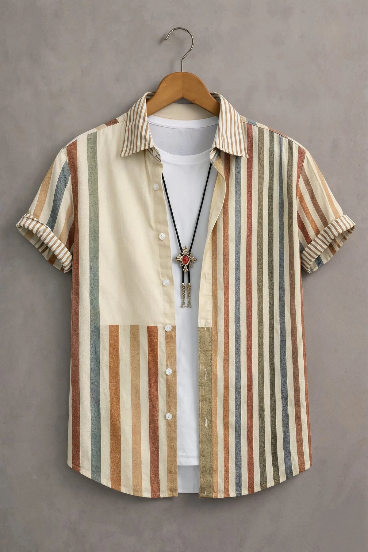 Men’s Multi-Color Vertical Stripe Shirt