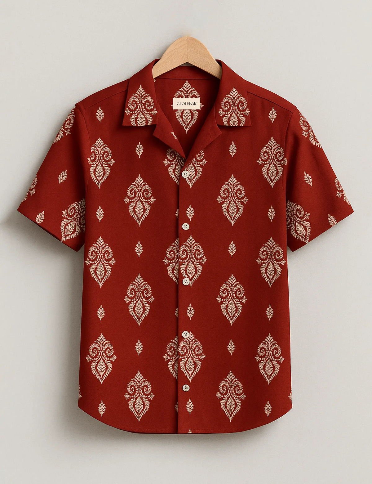 Royal Vibe Maroon Printed Half Sleeve Shirt GenZ Edition