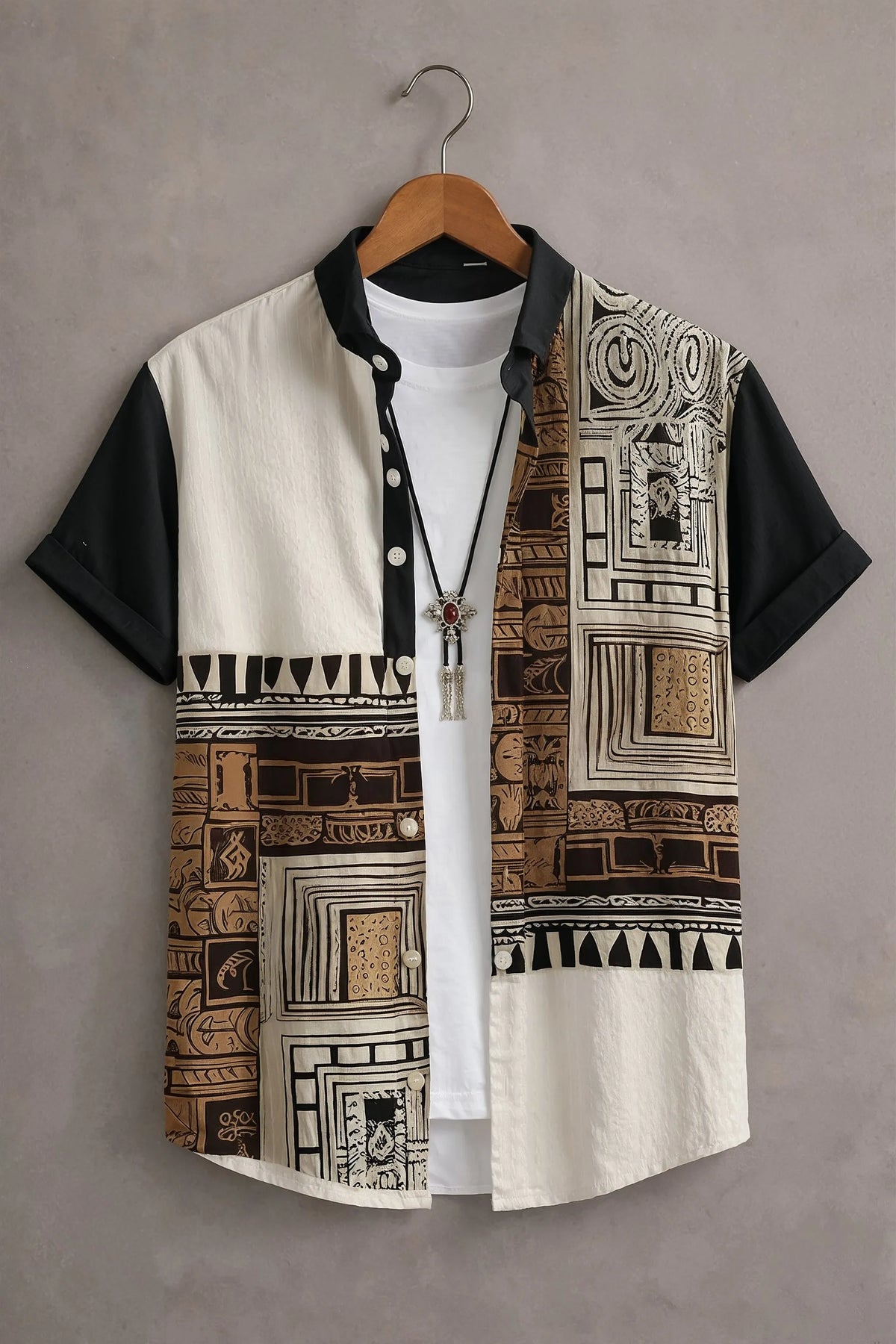 Men’s Premium Abstract Patchwork Printed Shirt