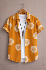 Men’s Sunflower Print Summer Shirt