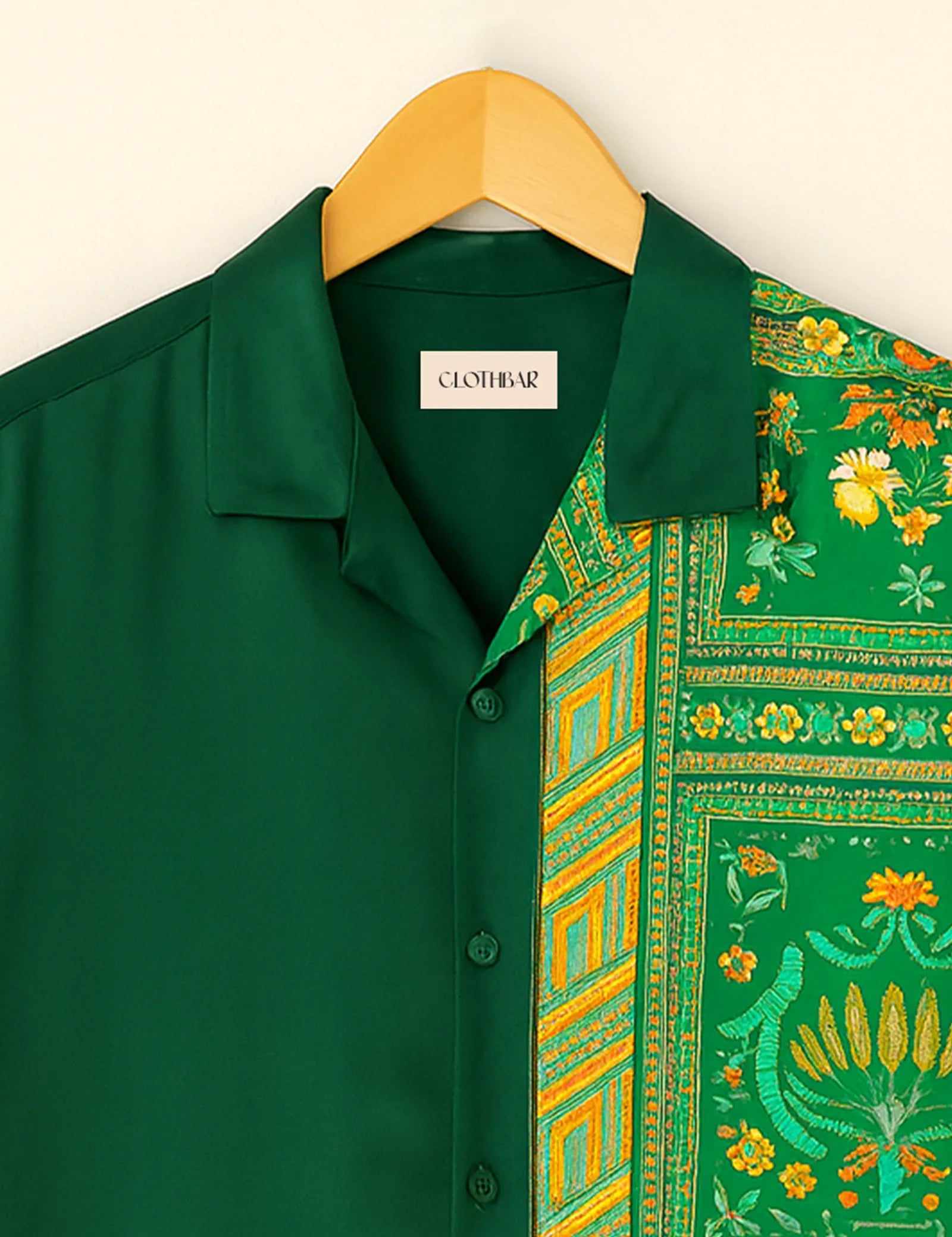 Heritage Vibe Green Printed Half Sleeve Shirt GenZ Edition