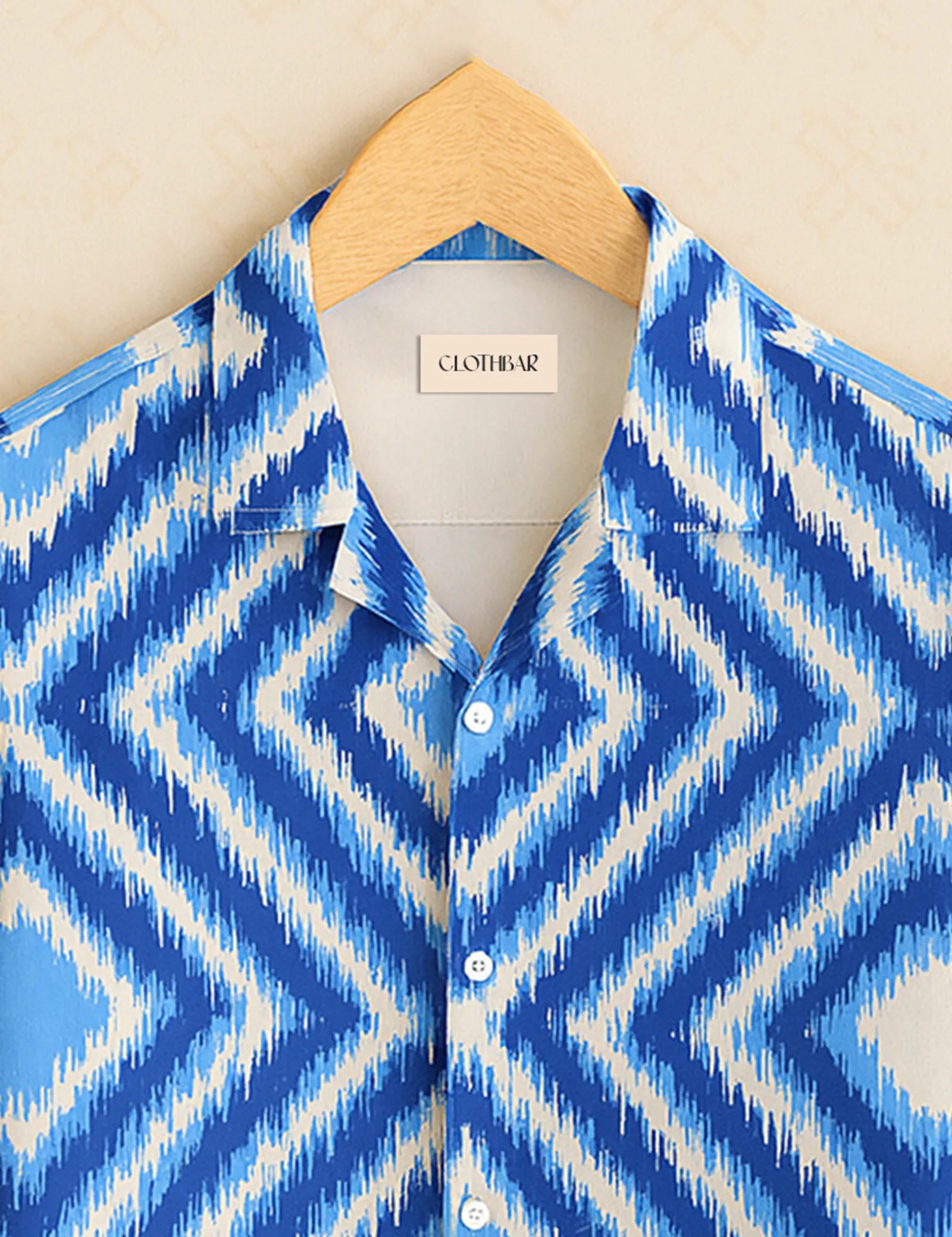 Blue Diamond Pattern Resort Fit Men’s Half Sleeve Shirt GenZ Edition