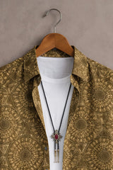 Men’s Golden Mandala Print Shirt