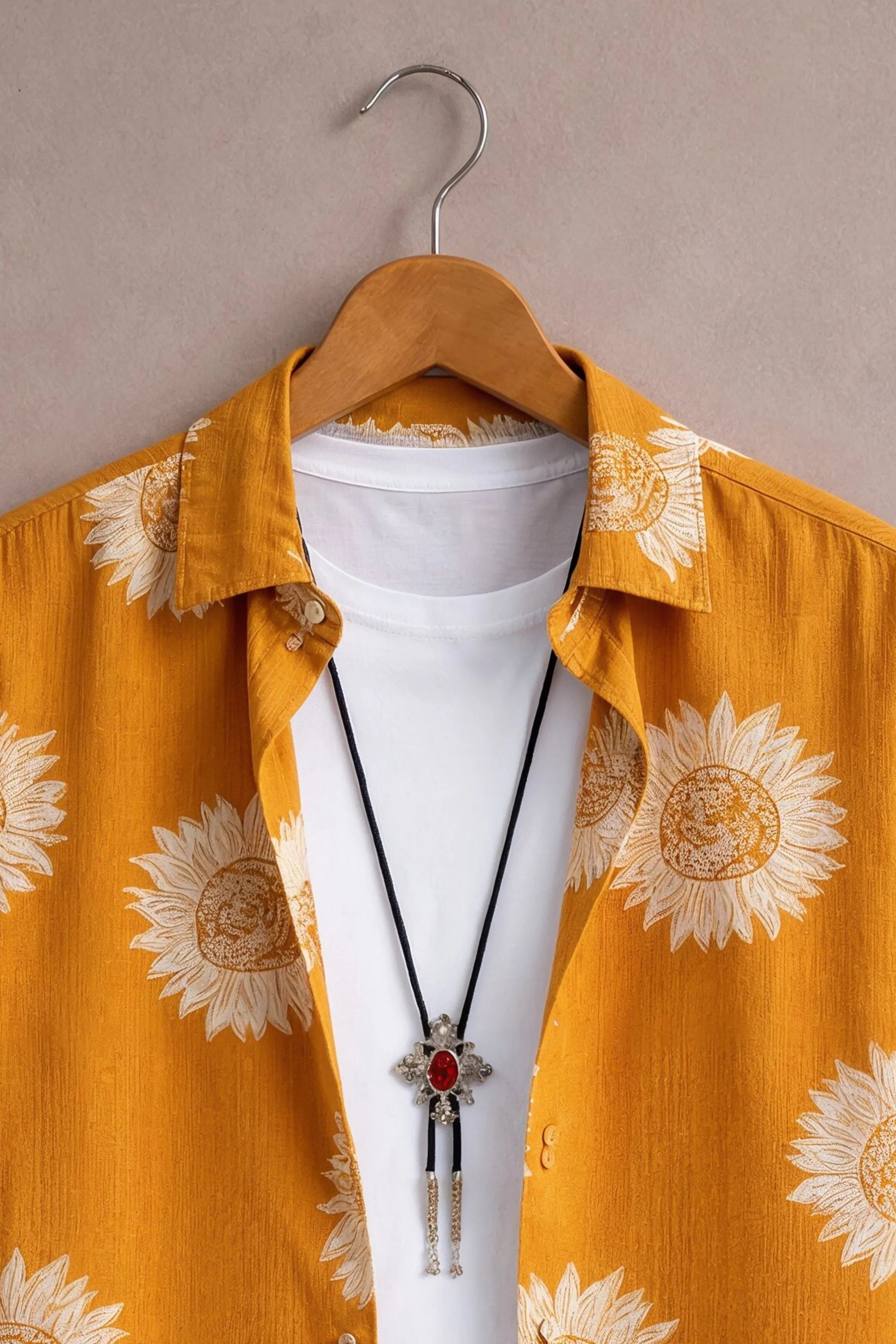 Men’s Sunflower Print Summer Shirt