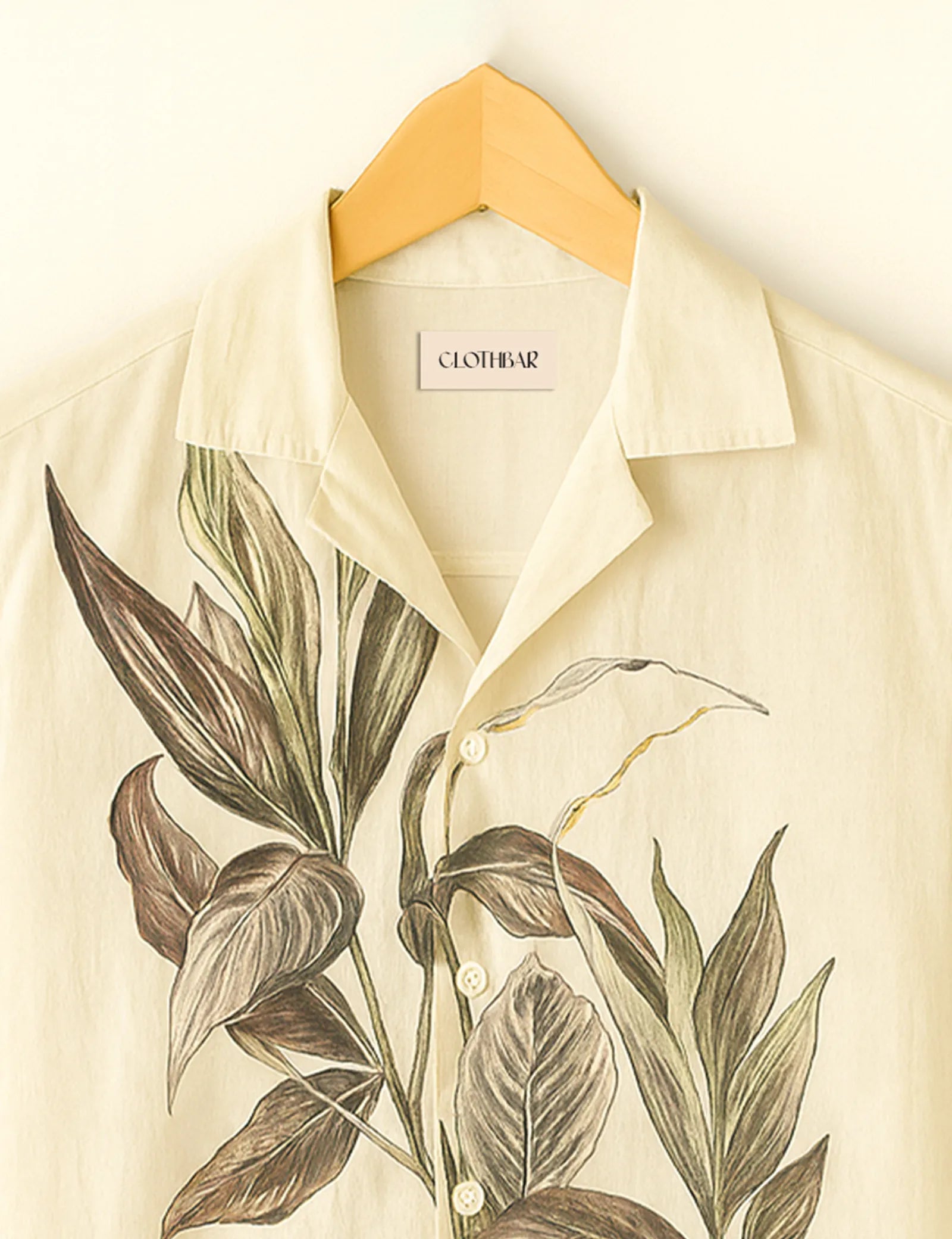 Nature Canvas Beige Printed Half Sleeve Shirt GenZ Edition