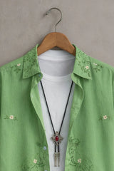 Men’s Premium Light Green Floral Shirt