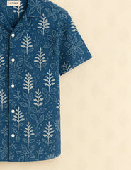Indigo Forest Vibe Men’s Half Sleeve Shirt GenZ Edition