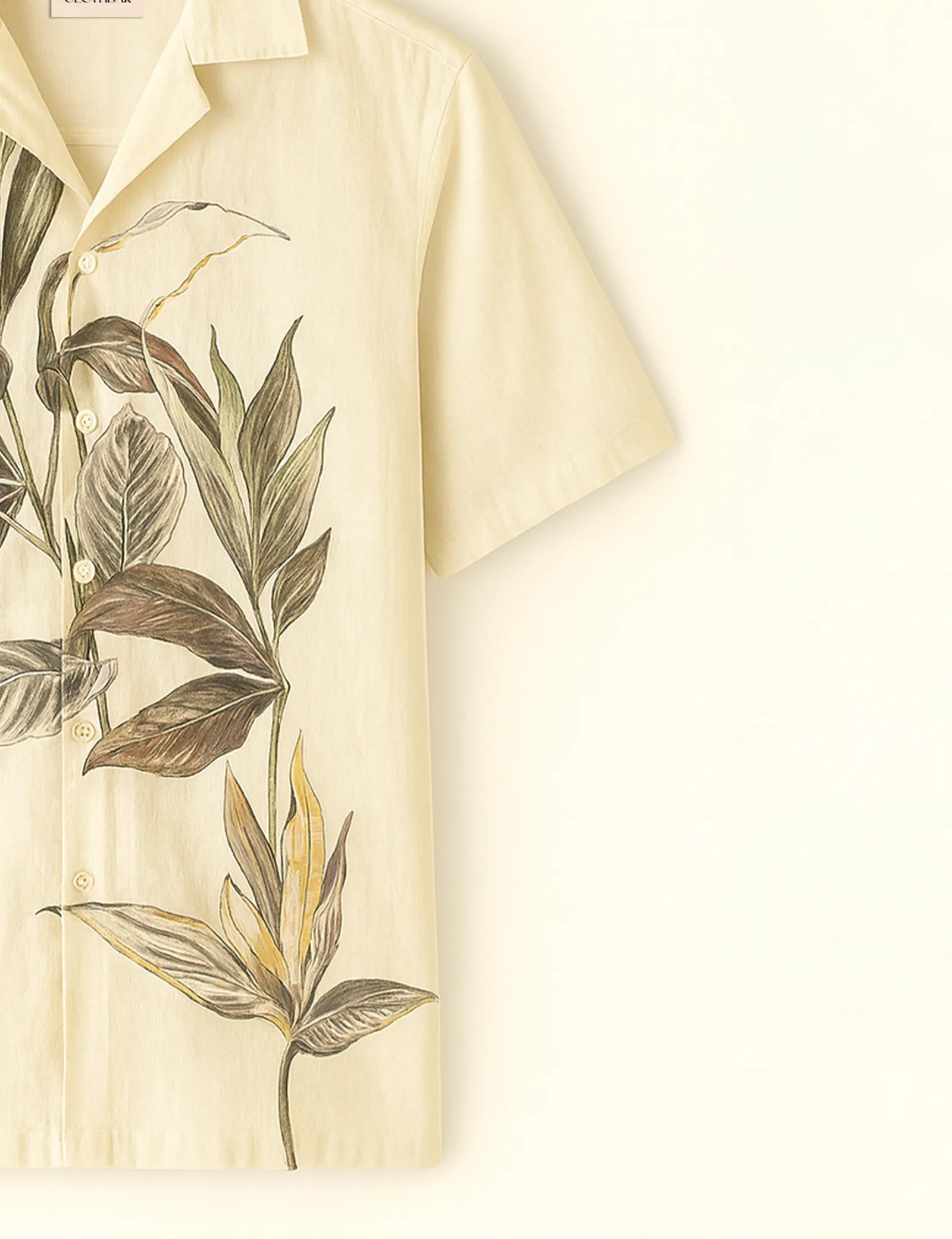 Nature Canvas Beige Printed Half Sleeve Shirt GenZ Edition