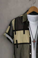 Men’s Abstract Block Pattern Printed Shirt