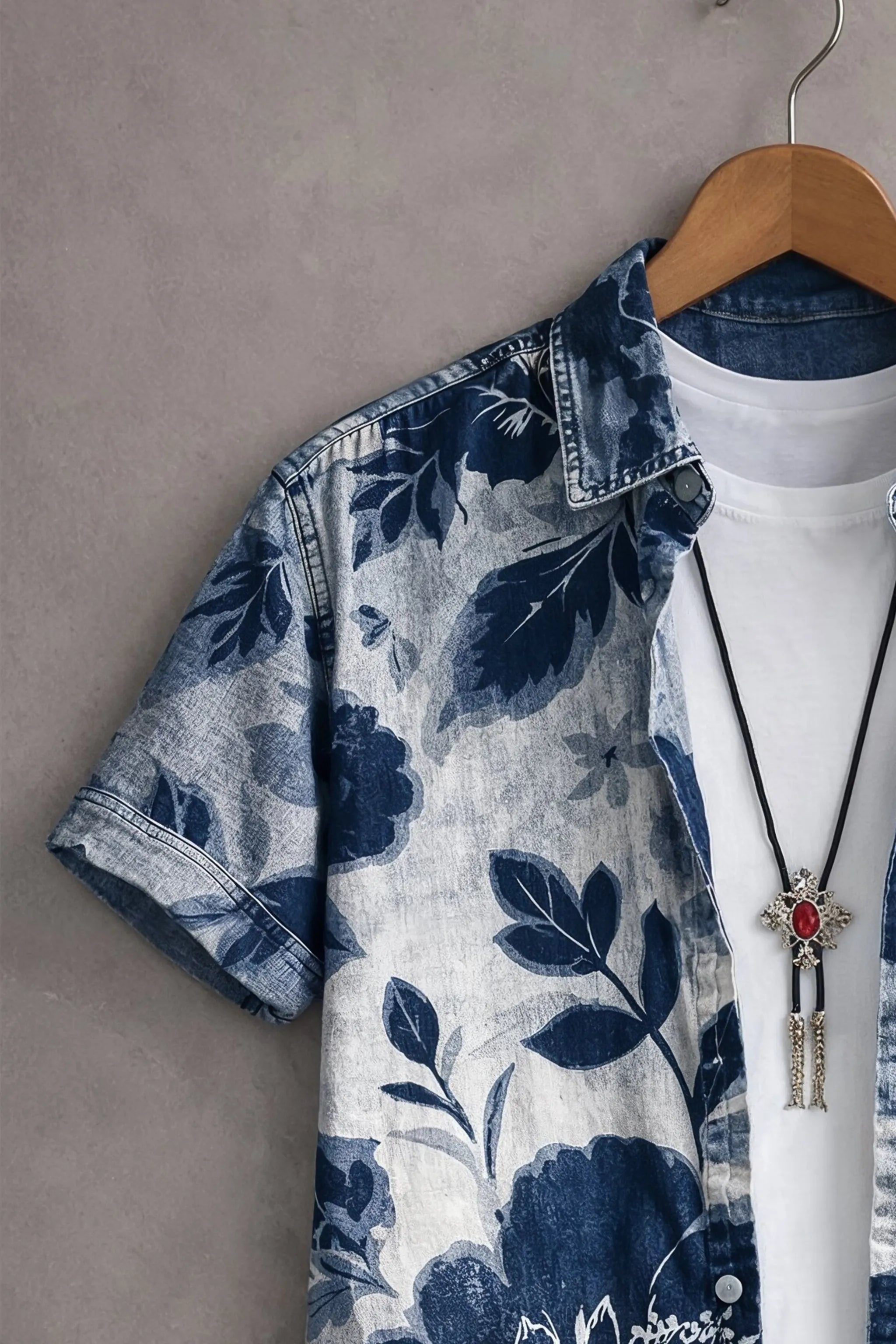Men’s Premium Blue Floral Printed Shirt