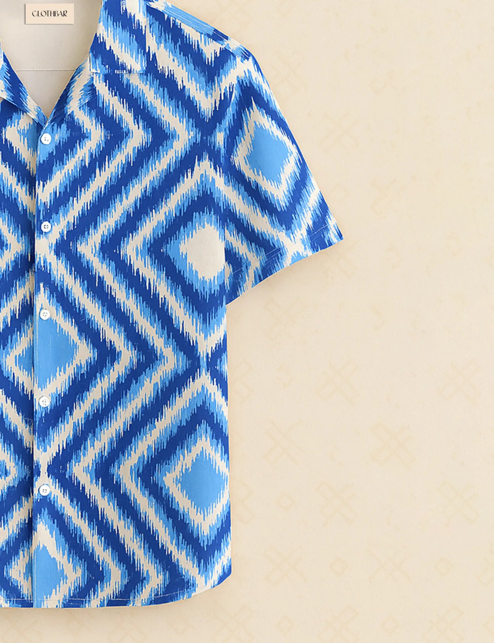 Blue Diamond Pattern Resort Fit Men’s Half Sleeve Shirt GenZ Edition