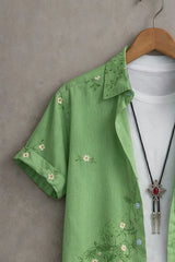 Men’s Premium Light Green Floral Shirt