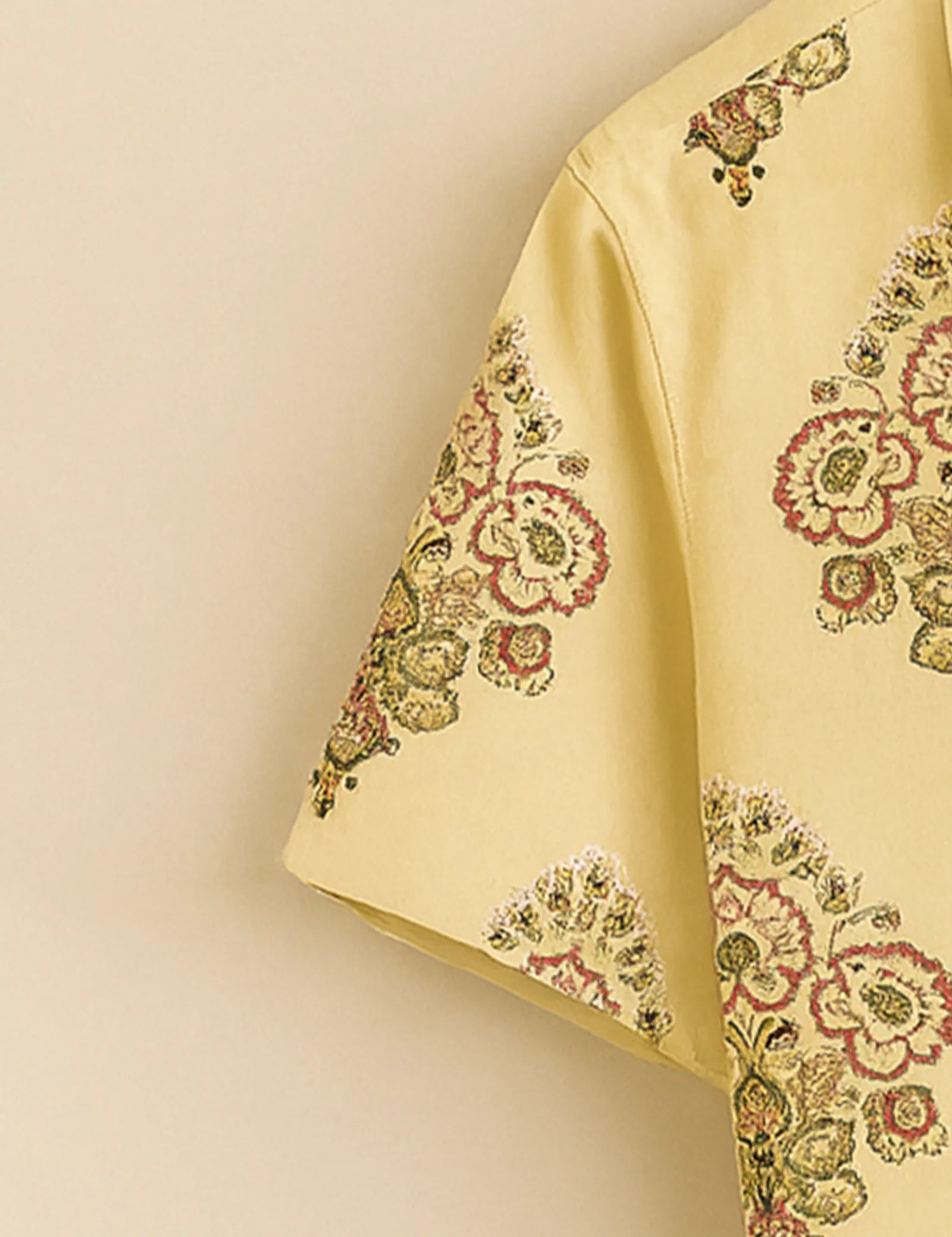 Cultural Bloom Beige Half Sleeve Shirt GenZ Edition