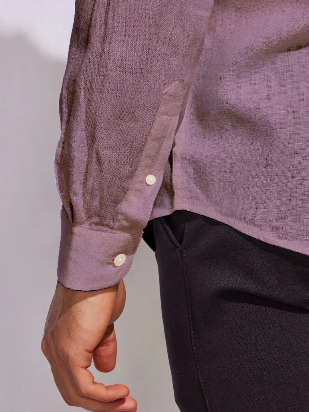 Solid Purple Premium Cotton Casual Full Sleeve Shirt for Men