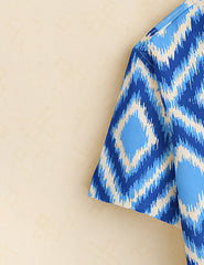 Blue Diamond Pattern Resort Fit Men’s Half Sleeve Shirt GenZ Edition