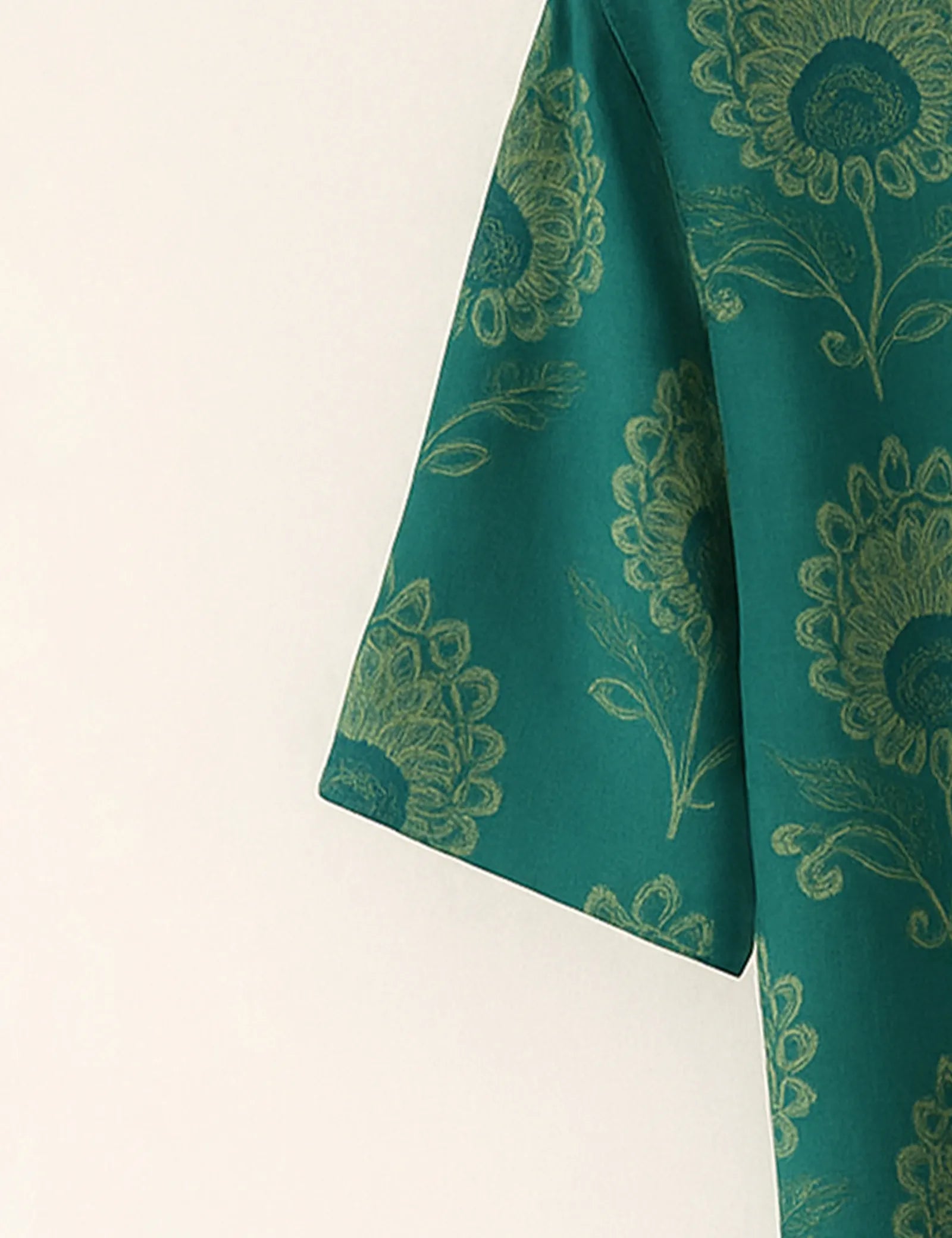 Festival Fit Teal Flower Printed Half Sleeve Shirt GenZ Edition