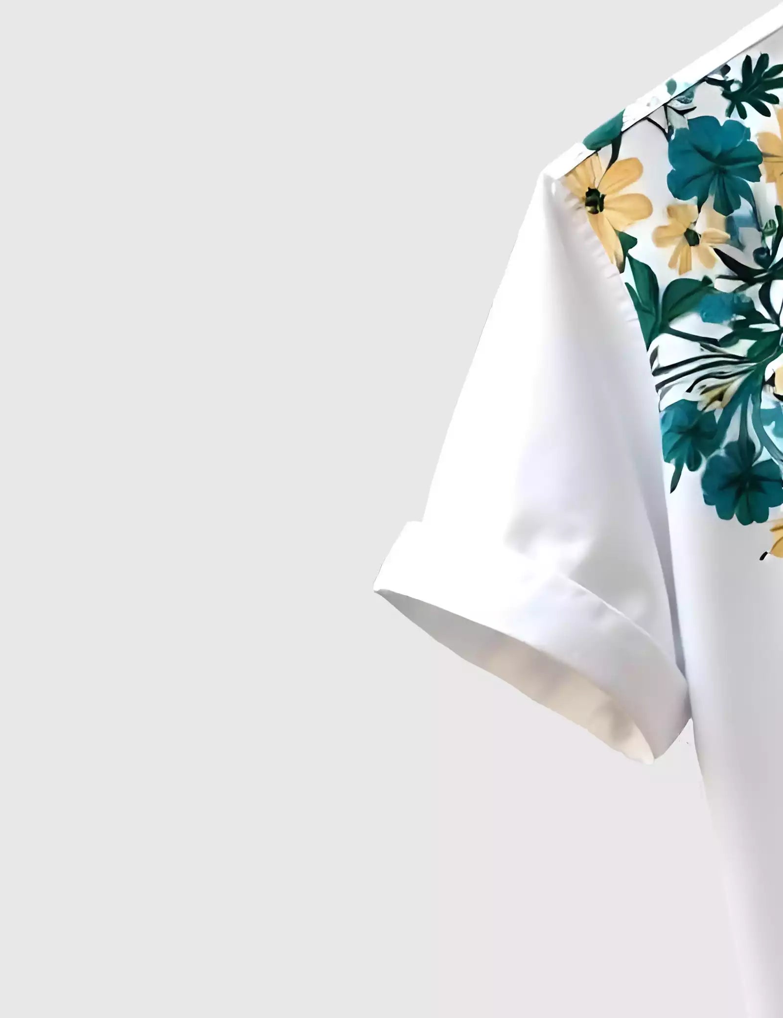 Flower on Corner Men's Shirt Half Sleeves Exclusive Summer Edition