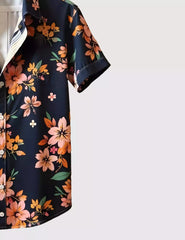 Navy Floral Printed Men's Shirt Half Sleeves Exclusive Summer Edition