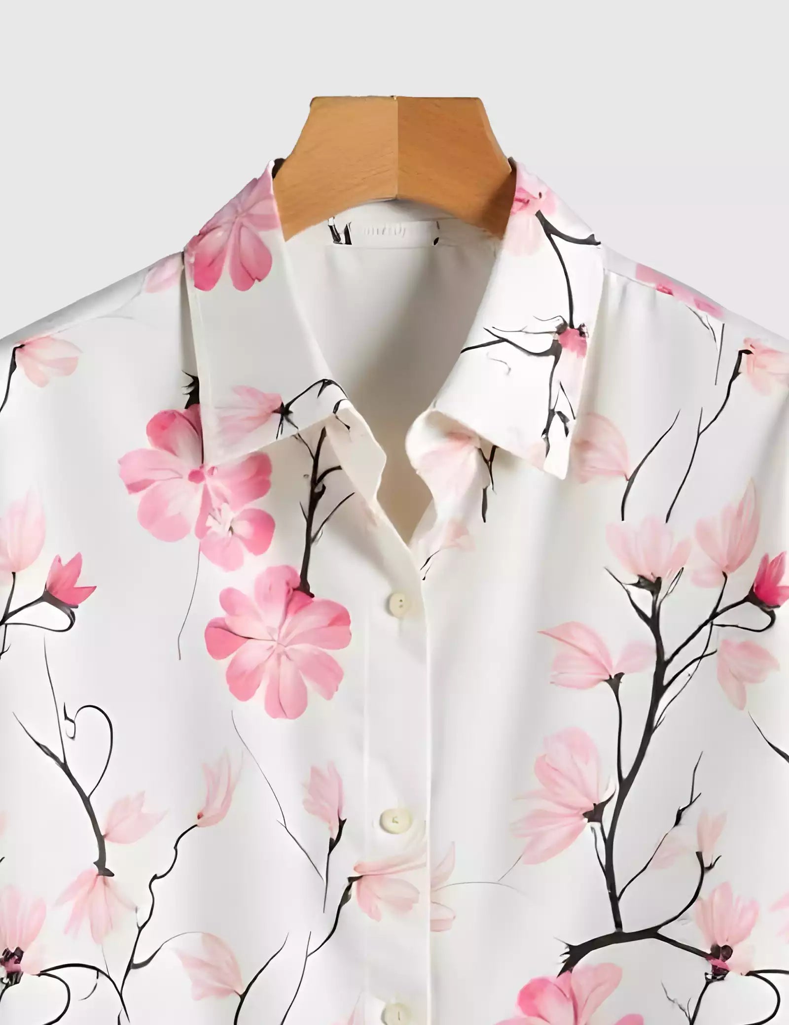 Pink Flower Printed Men's Shirt Half Sleeves Exclusive Summer Edition