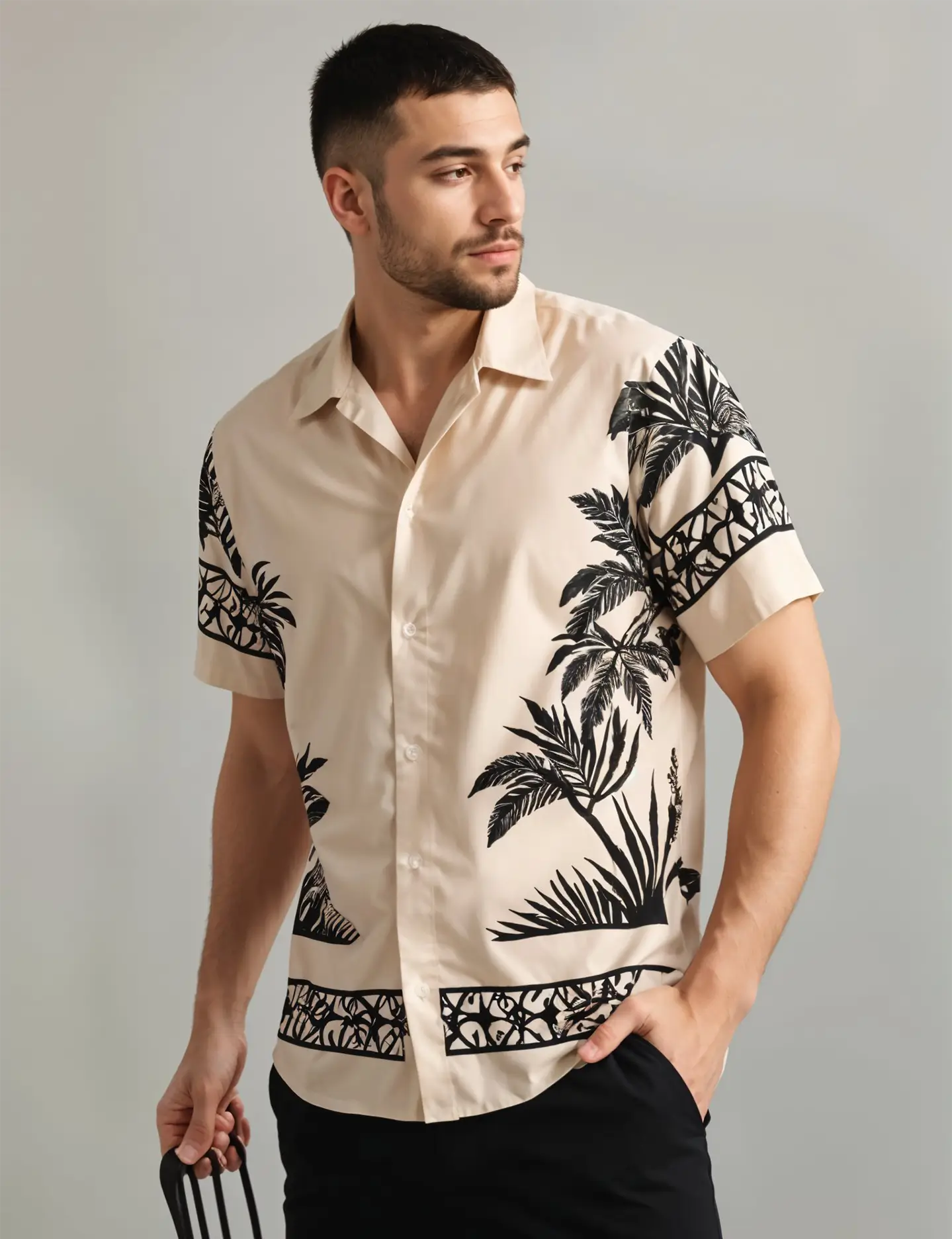 Tree on Border Men's Shirt Half Sleeves Exclusive Summer Edition