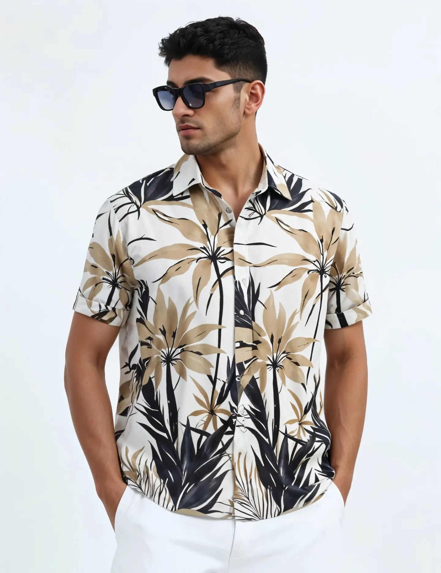 Yellow Floral Men's Shirt Half Sleeves Exclusive Summer Edition