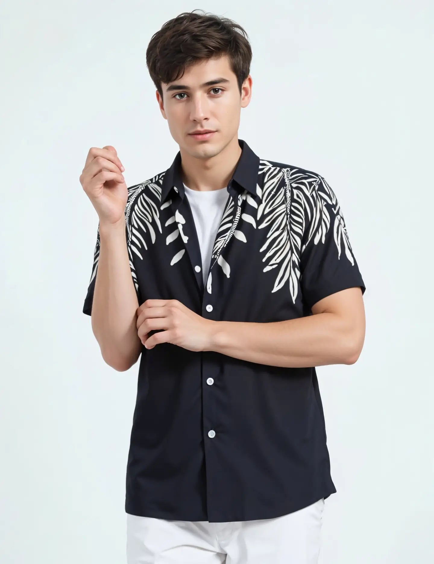 Vertical Leaf Men's Shirt Half Sleeves Exclusive Summer Edition